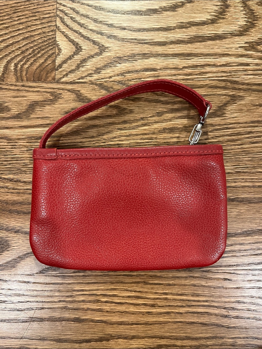 Longchamp Le Pliage Mini Coin Purse / Wristlet Pouch – Red leather - Picture 2 of 3